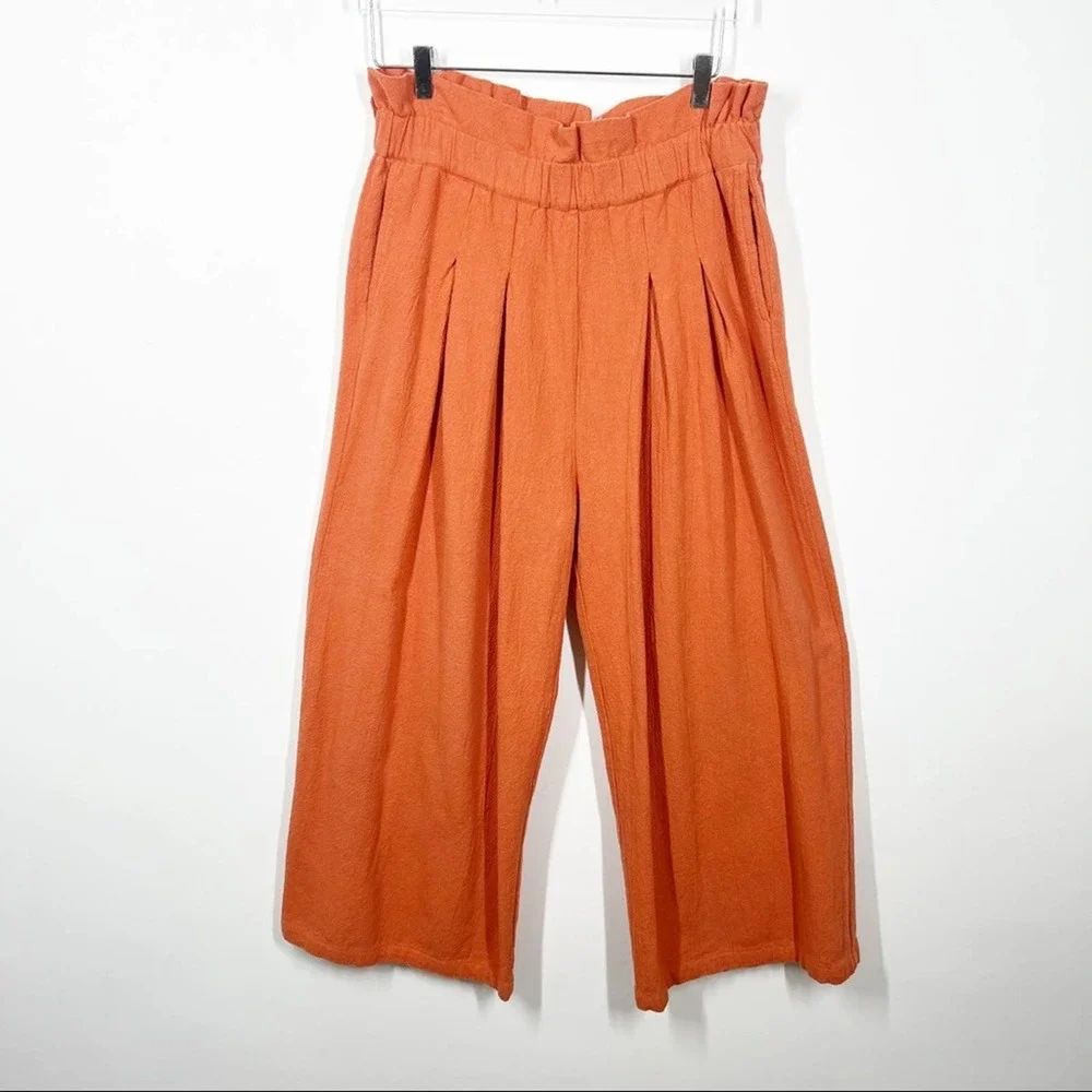Urban Outfitters Cotton UO Bennie Paperbag Wide-Leg Pant in Orange Large - Picture 8 of 15